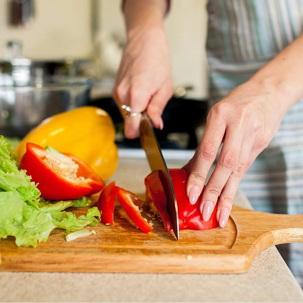 Professional 9pcs stainless steel chef kitchen knives set for kitchen wholesale professional hollow handle kitchen knife set