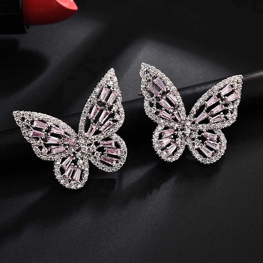 
Mister Jewelry Screw Back Butterfly Stud Earrings for Women 