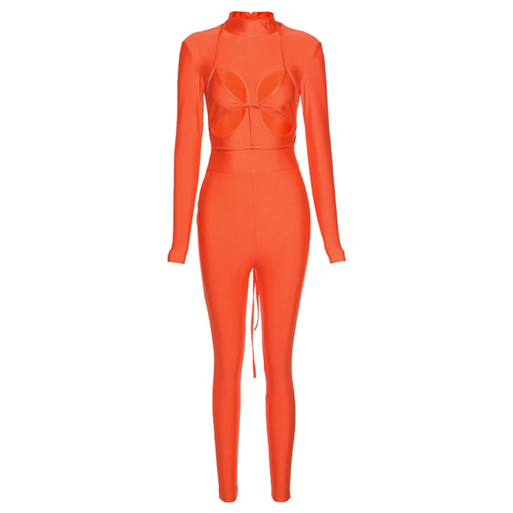 
Wholesale latest design update adult onesie bandage Jumpsuits women 2021 