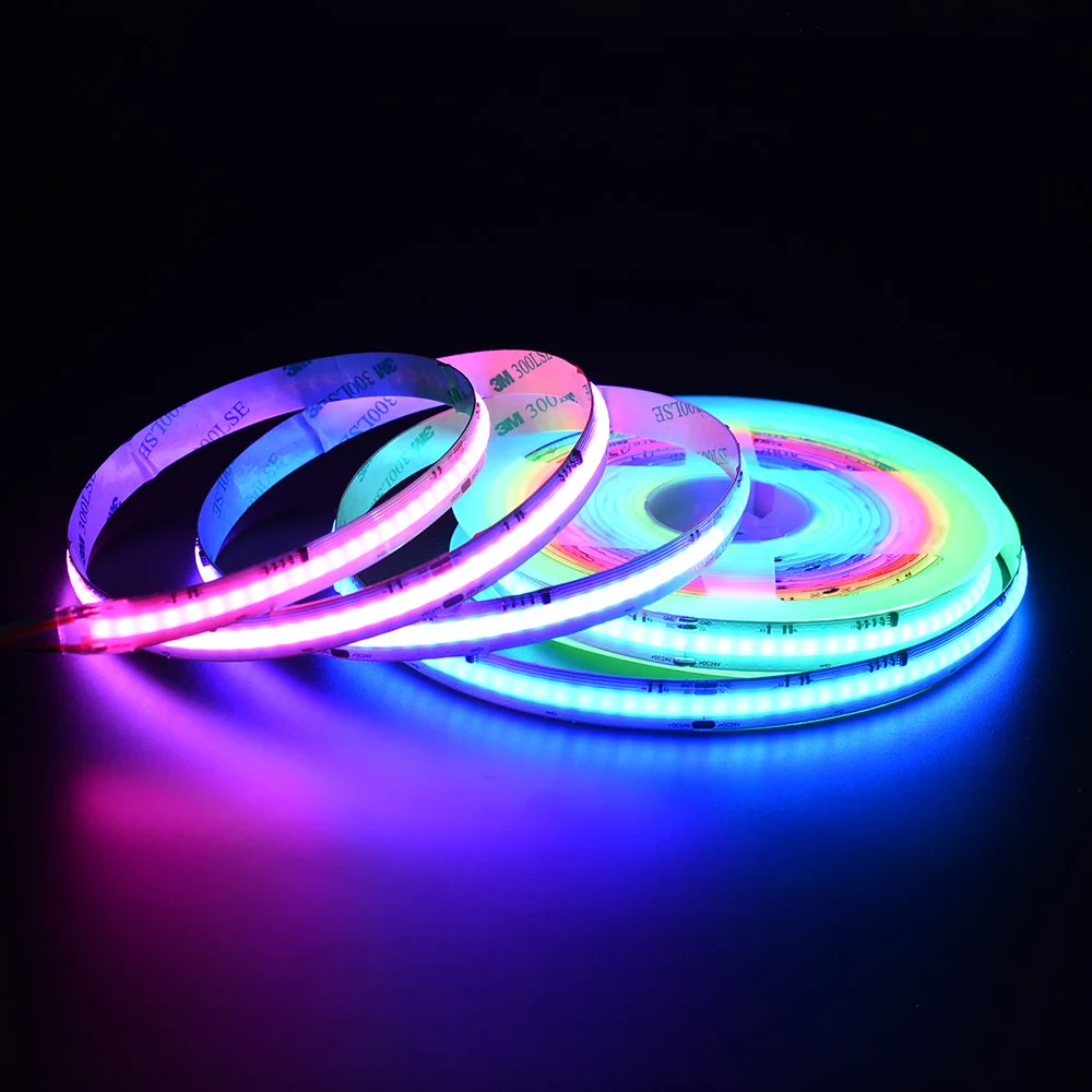 DC12V 24 В 630 светодиодов/метр WS2811 Dream Color RGB RGBW COB Светодиодная лента