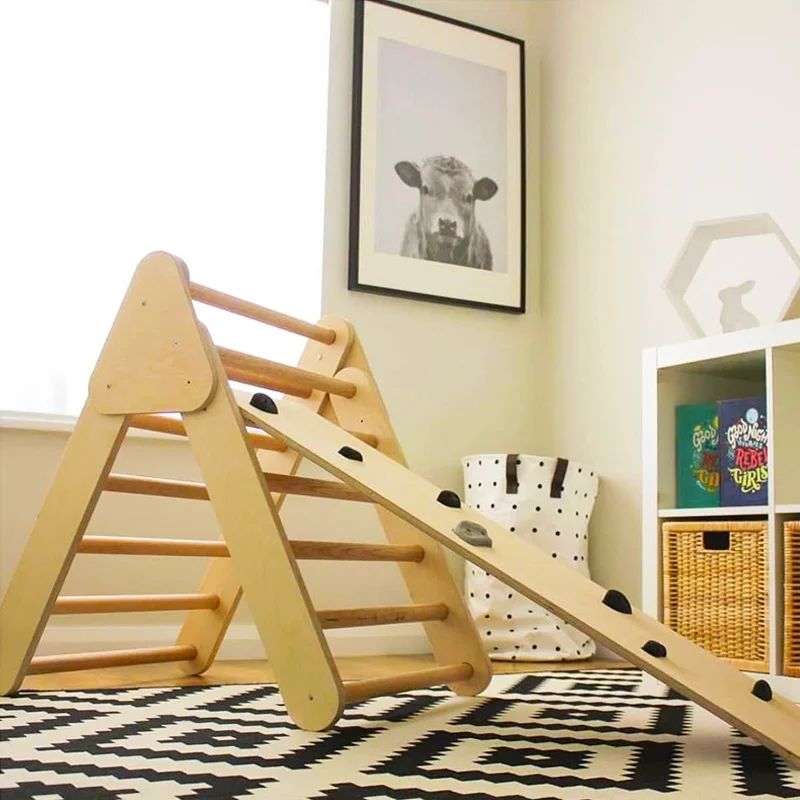 XIHA Baby Climbing Toys Kids Indoor Triangle Wooden Climbing Gym Frame Preschool Furniture Montessori Pikler Triangle Frames