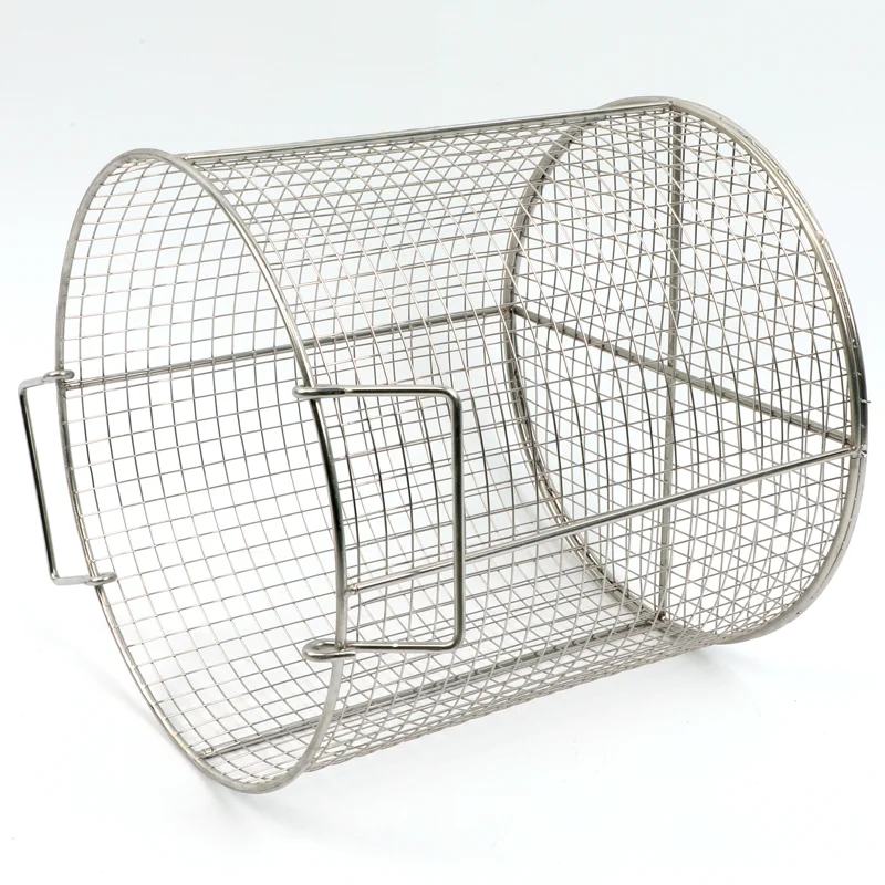 Customized food grade stainless steel wire mesh round basket for filter and storage