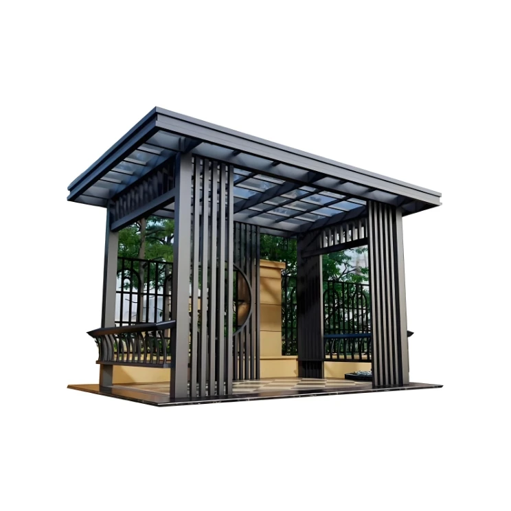 Various Good Quality Flat Roof Easy Setup Sunscreen Outdoor Canopy  Privacy Gazebo
