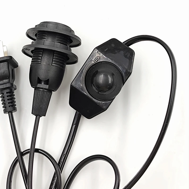 Hagood E14 1.8m 301 Dimmer Full Tooth Lamp EU US Plug Head For Power Cord Cable Electric Power Switch Cord Himalayan Lamp Holder