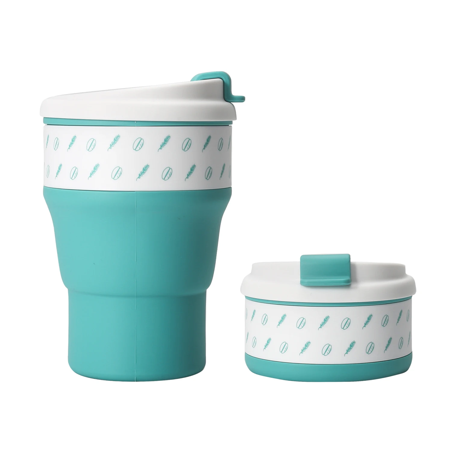 Wholesale Custom Logo Silicone Foldable Travel Mug Squashy Reusable COLLAPSIBLE SILICONE Coffee Cups for Travel