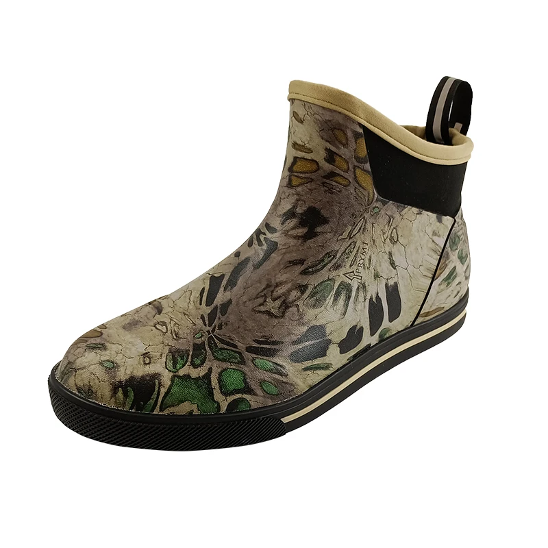 PRYM1 Camo Men Neoprene Rubber Durable Waterproof Ankle Deck Boot