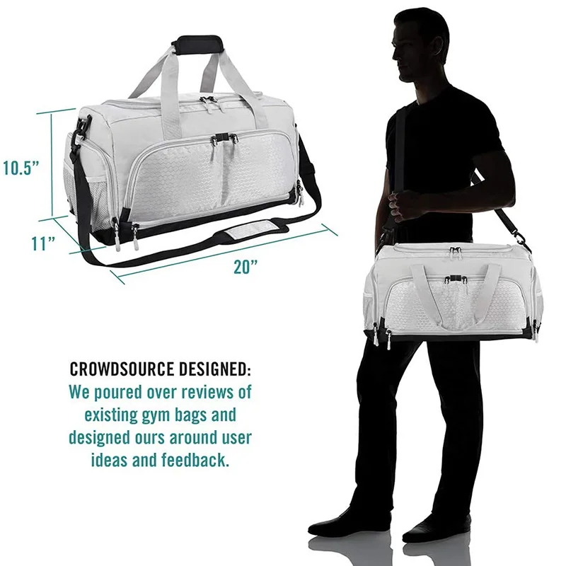 2024 Customization Large Capacity Sport Duffel bag blue gym duffel bag with shoe compartment