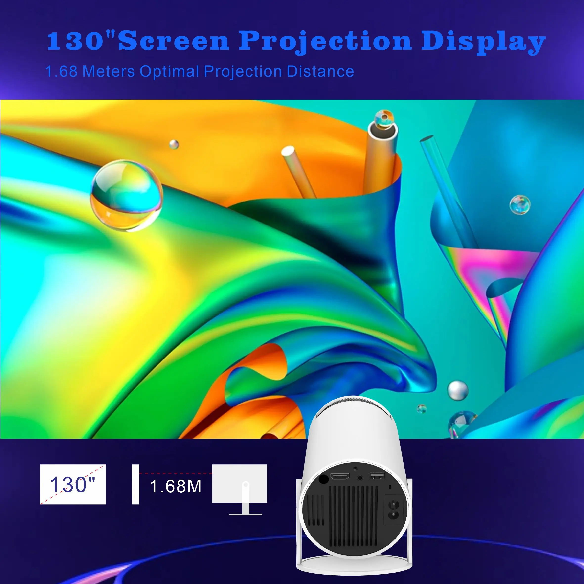 HY300 LCD Projector 720p Dual brand WI-FI 6 Video Proyector Home Cinema Mini Projector for entertainment