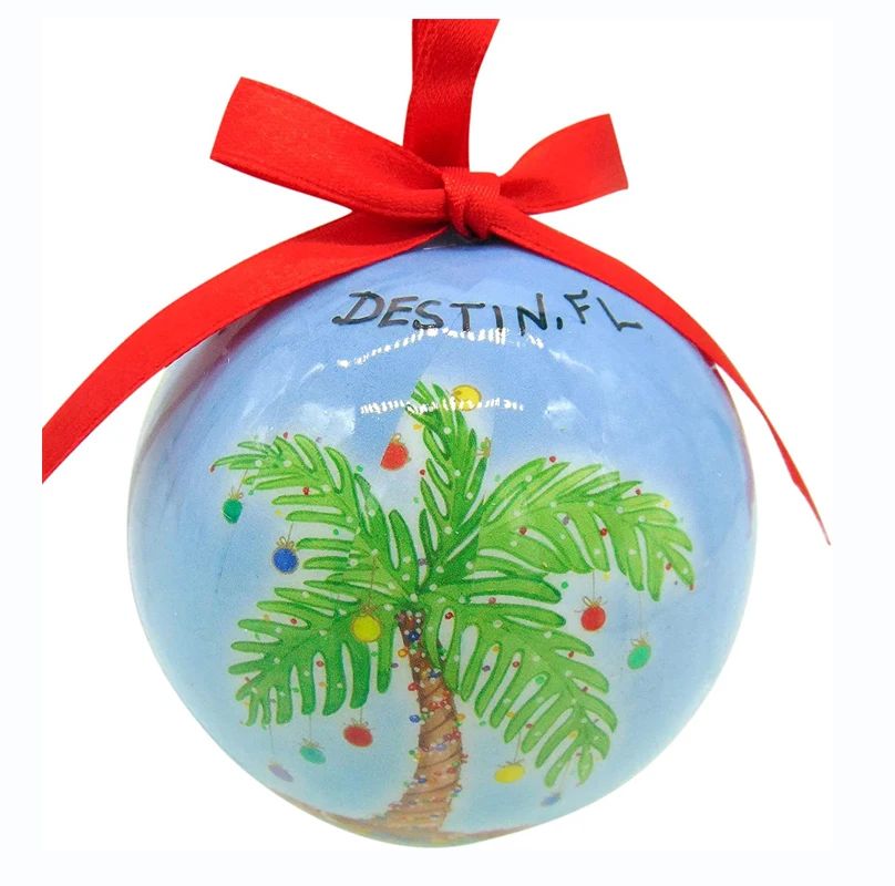 Custom Pattern Logo Shatterproof Bauble Decoupage Christmas Balls Ornaments bolas de navidad For Xmas Tree Decorations