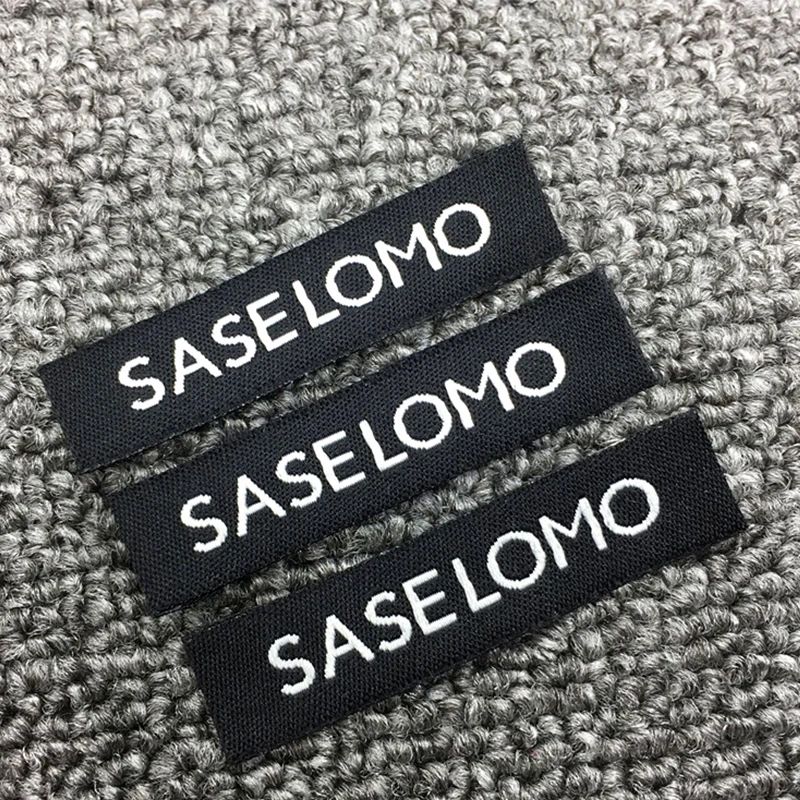 Hot sale custom woven labels for clothing custom made neck label etiqueta logo clothes tag