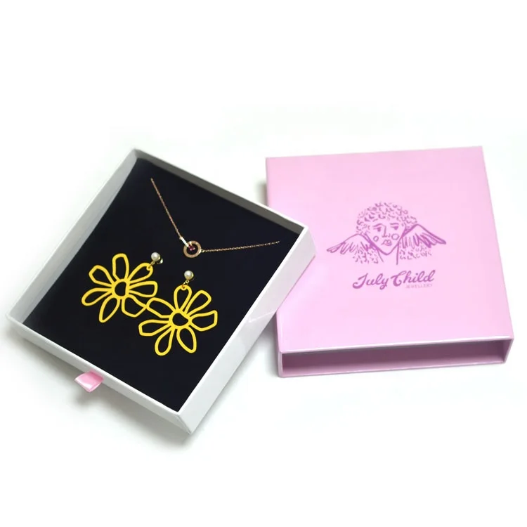 Custom Logo Large Paper Luxury Watch Necklace Gift Box Packaging Boxes Sliding Drawer Box