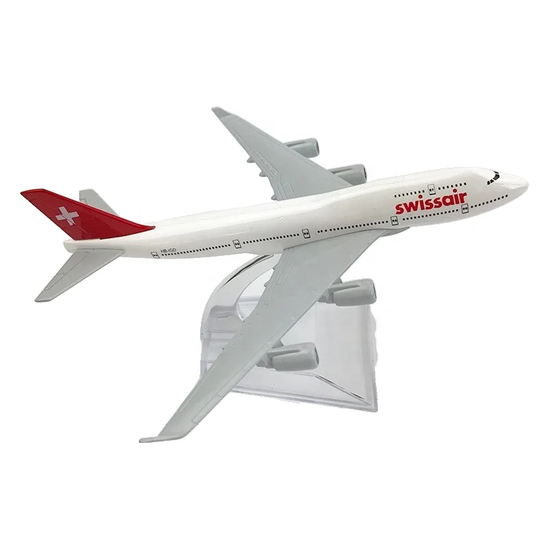 Подарочная Шкала 1:400 16 см B747 настольный декоративный самолет швейцарской авиакомпании
