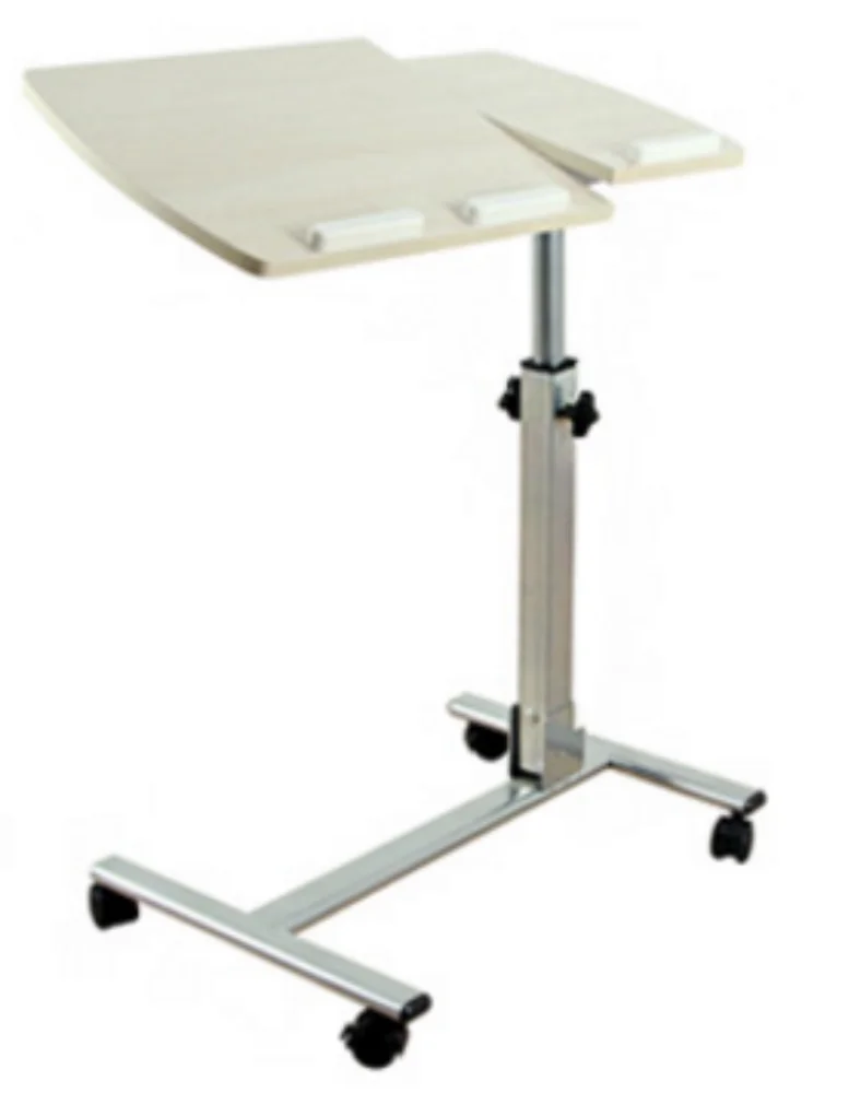 Height Adjustable Hospital Moving Bedside Overbed Table For Patient
