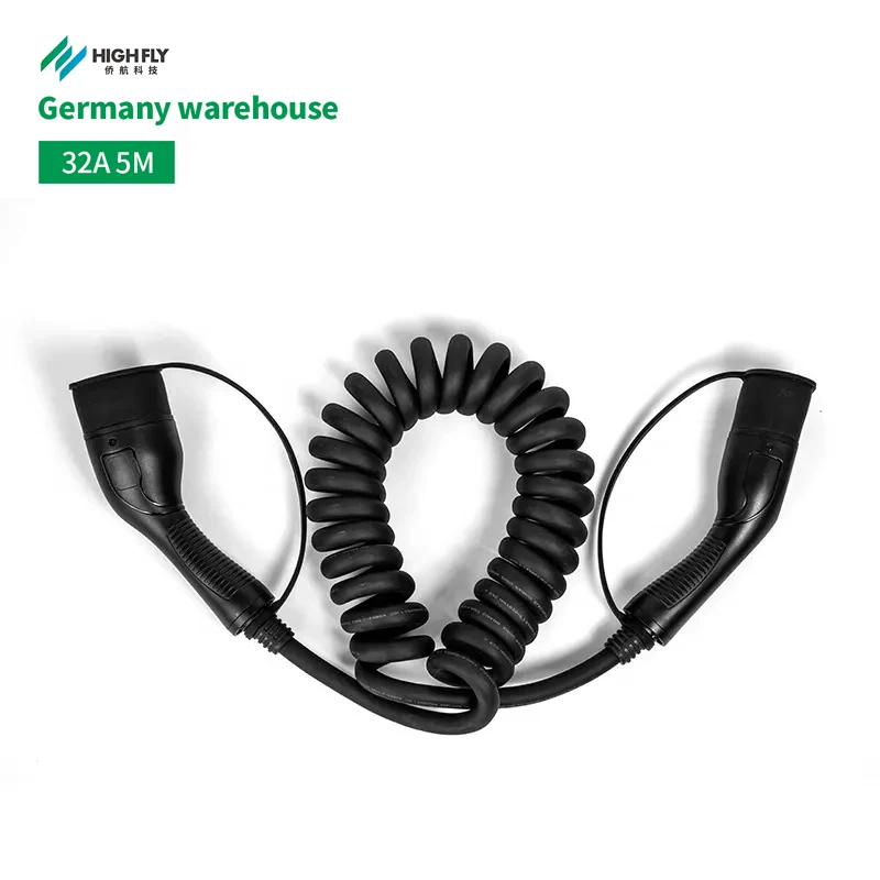 Germany Warehouse Type 2 Iec 62196-2 Cable Electric Vehicle Charger 5m 32a Ev Charging Cable