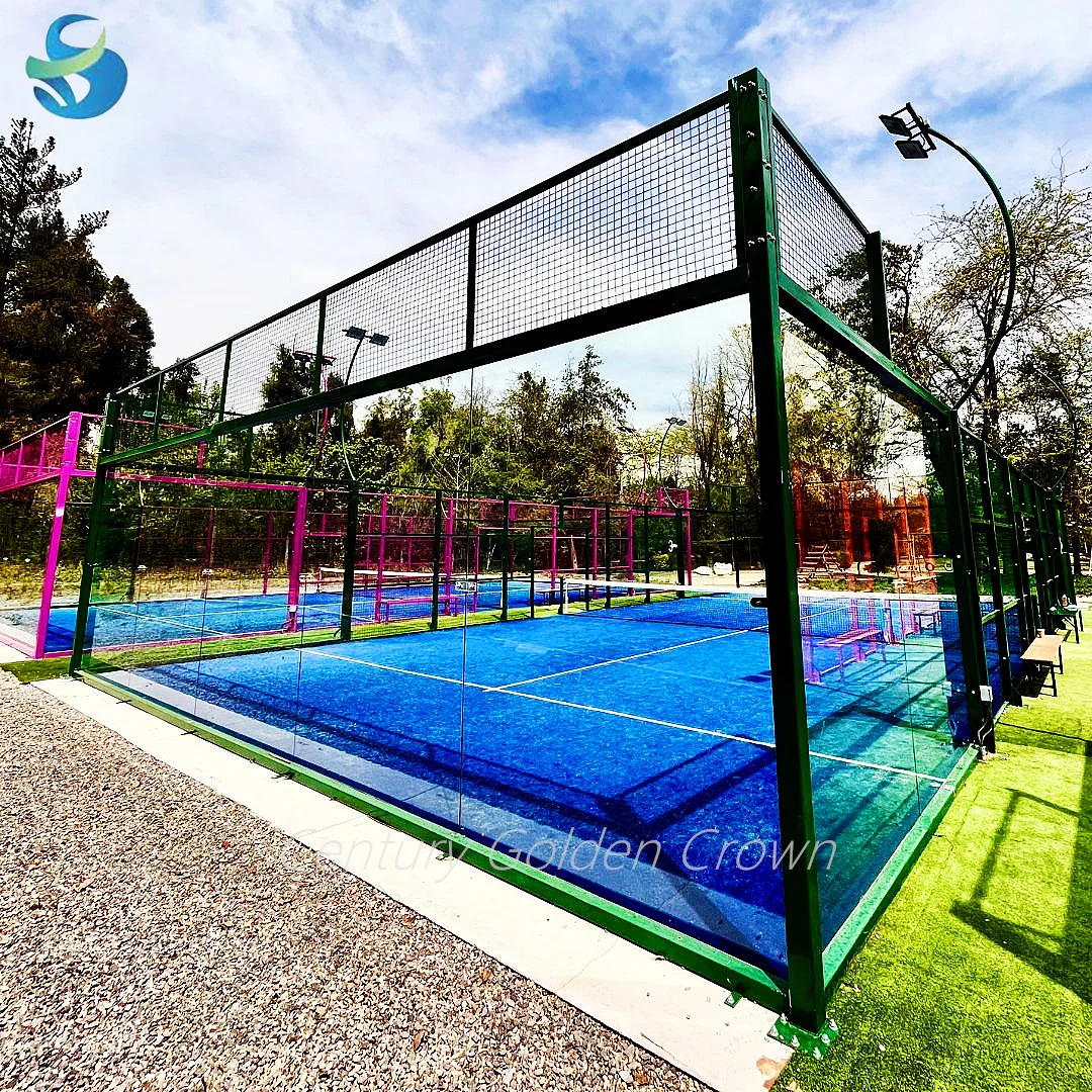Full Set Galvanized Fence Artificial Grass Flooring Padel Court Panoramic Padel Tennis Court