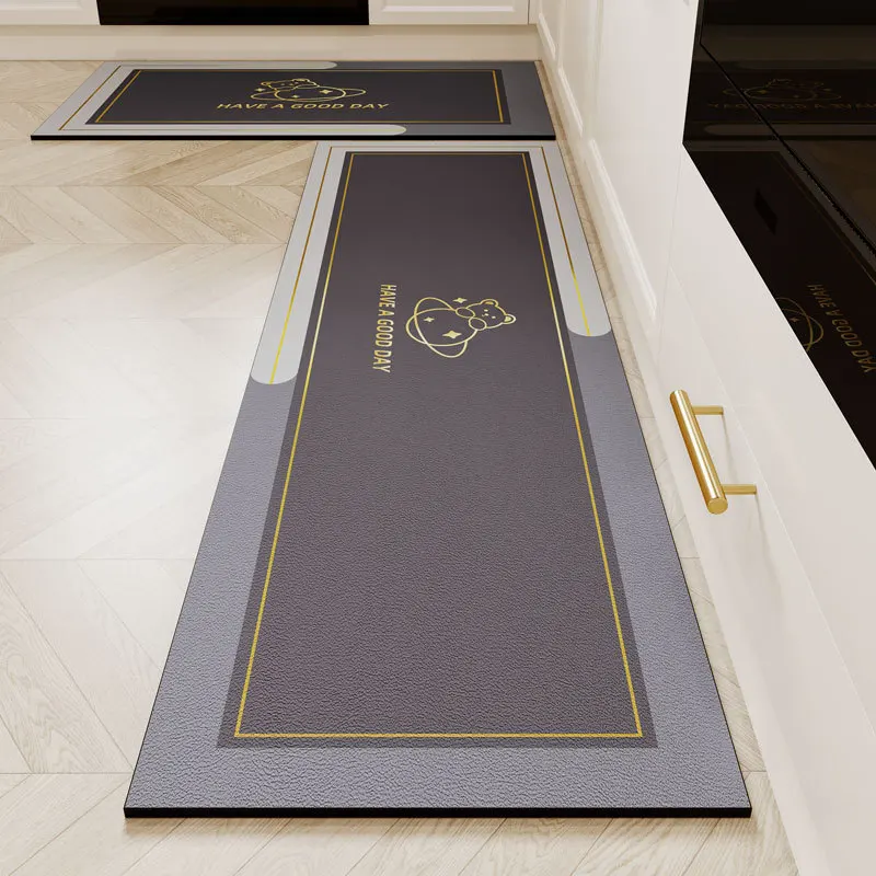 Quick Drying 2 piece diatomaceous earth non slip absorbent Long Carpets washable floor rugs kitchen mats for anti skid
