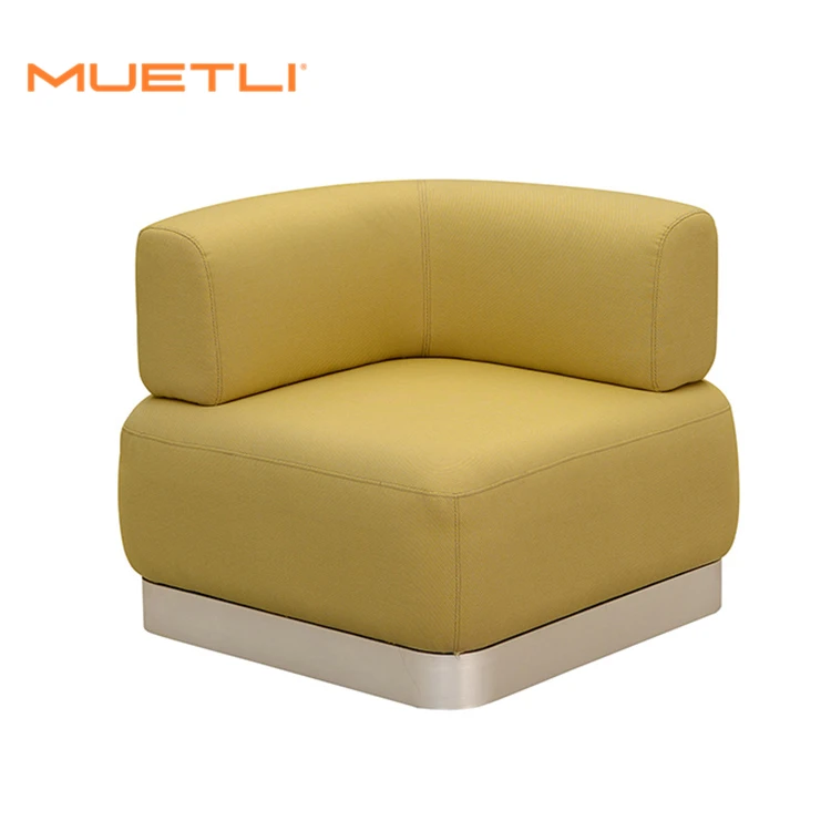 Modern Yellow Tulip Color Patio Outdoor Office Furniture Sectional Waiting Sofa