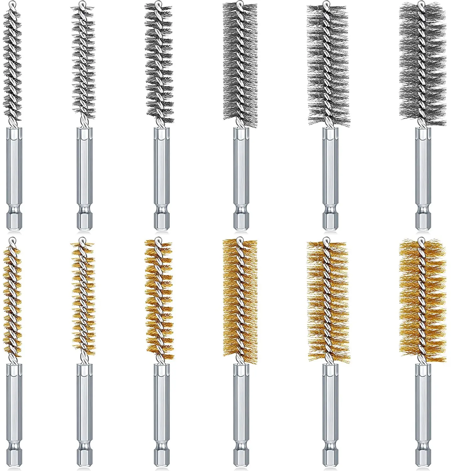 Stainless Steel Bore Brush Stainless Steel Bristles Wire Brush for Power Drill Cleaning Wire Brush Stainless