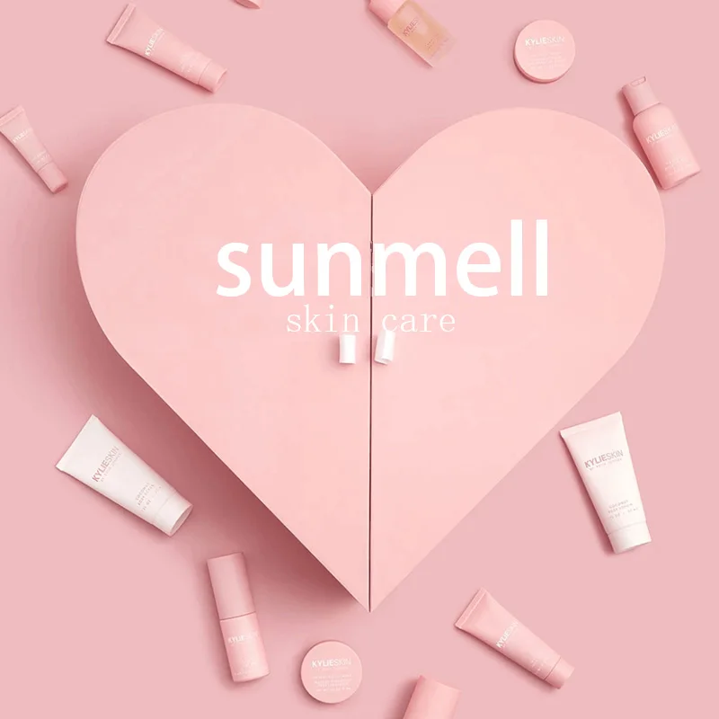 Custom 12 Days Pink Empty Christmas Skin Care Heart Shape Makeup Beauty Ramadan Advent Calendar Gift Box