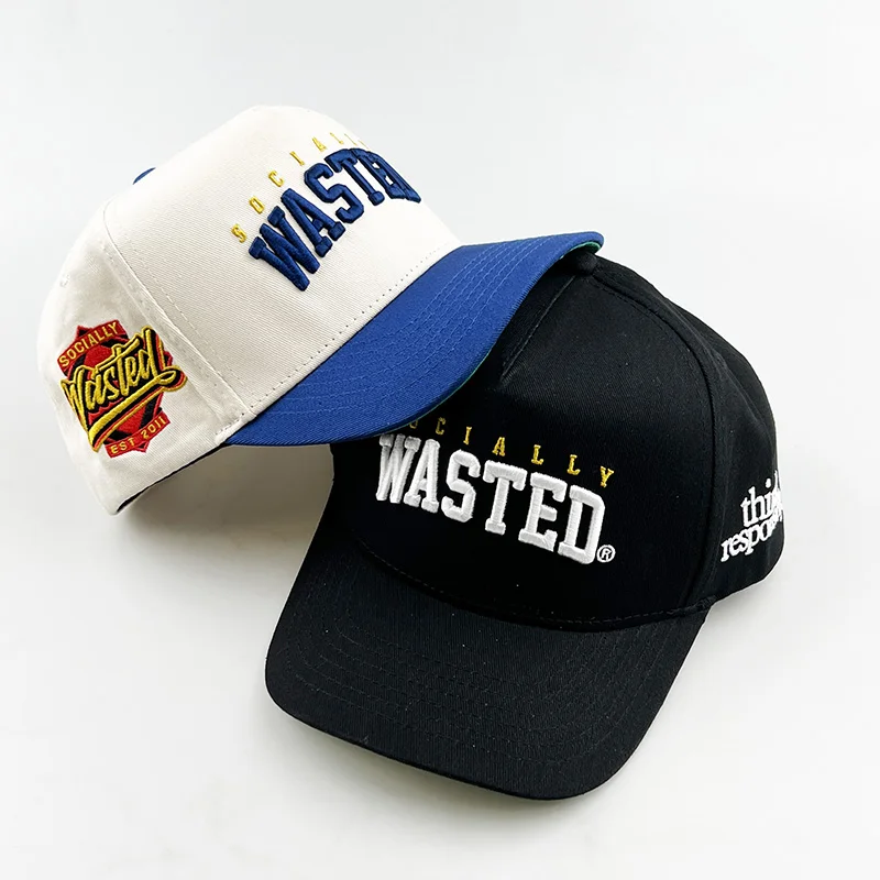 Custom Embroidered Logo Sport Cap Fashion Stylish Wholesale A Frame Cap Fitted Baseball Caps For Men