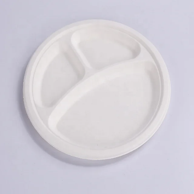 Biodegradable tableware sugarcane bagasse 10inch round plate