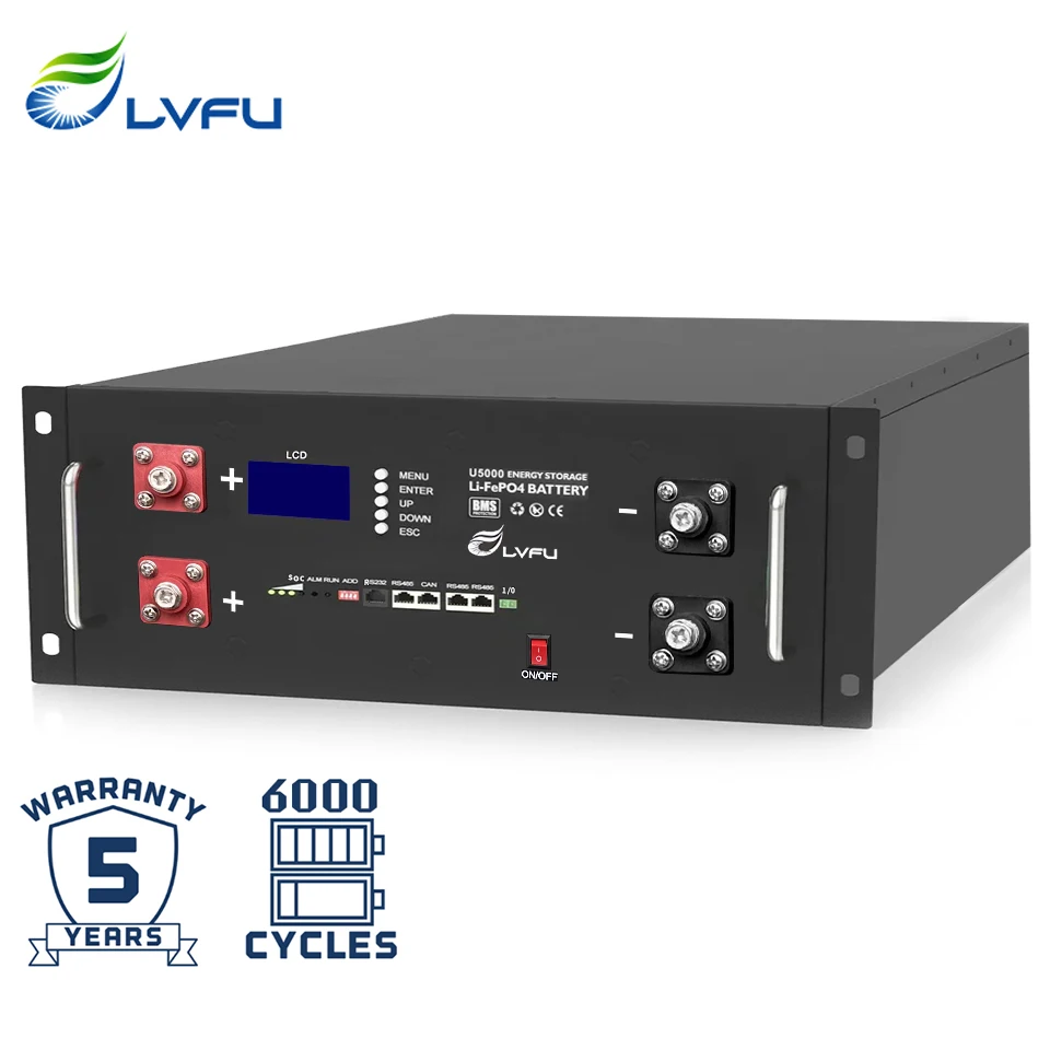 LVFU 48v Server Rack Lifepo4 Battery 48v 100ah 51.2v 100ah lifepo4 lithium battery for Solar Storage