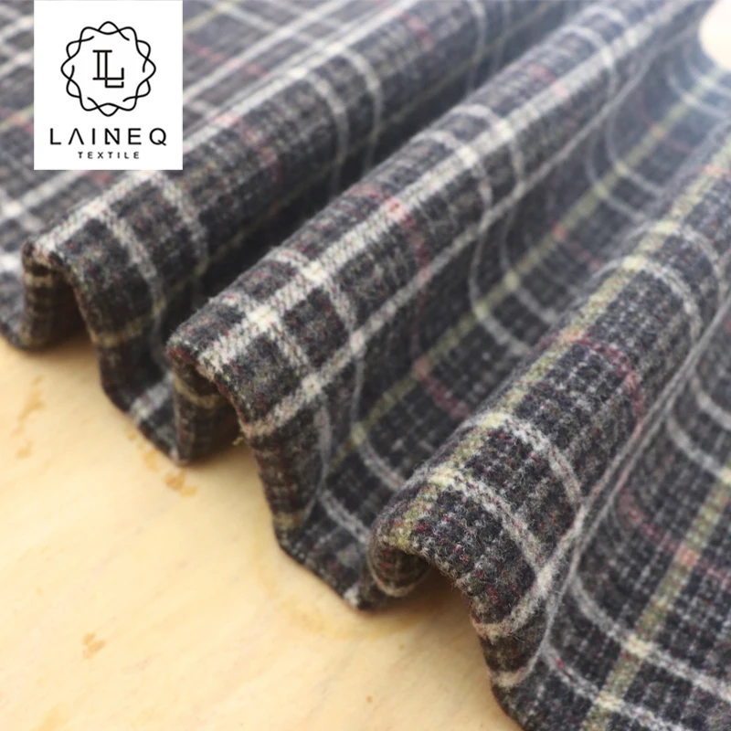 2023 Classic and sophisticated wool fabric Glen Plaid check wool fabric check 70% wool double faced color overcoat