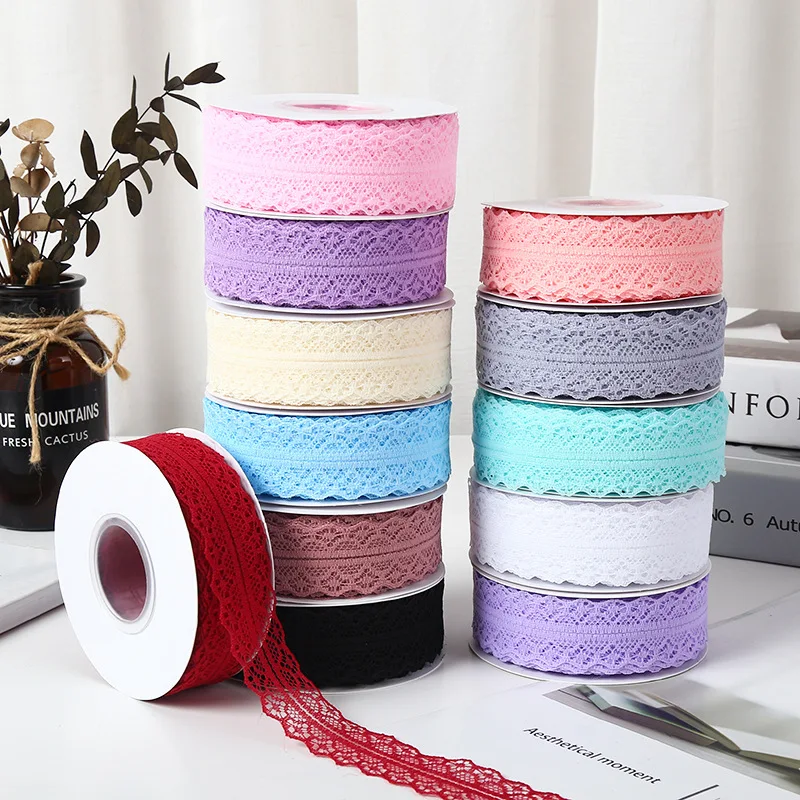 Popular 30mm wide 25 yards long wedding birthday cake decor food packaging gift wrapping lace ribbons for flower bouquet