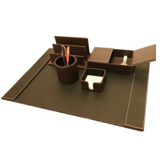 LG885 OEM Supplier High-end Office Home Study Room Table Leather Stationery Gift Desk Sets