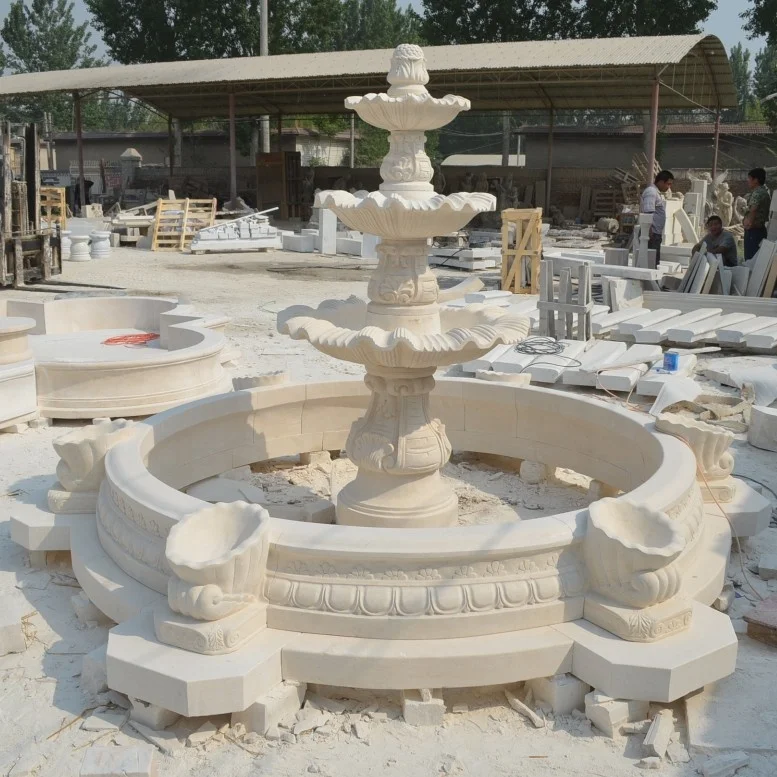 large outdoor garden white marble stone 3 tier water bowl fountains prices