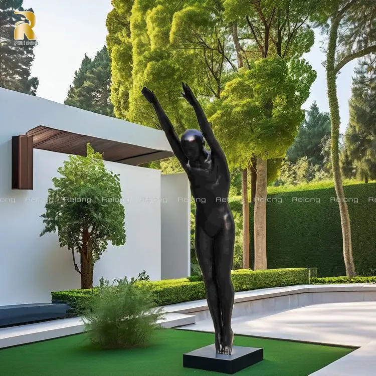 Popular Modern Abstract Art Metal Sculpture Bronze Diver Statue for Outdoor Decoration