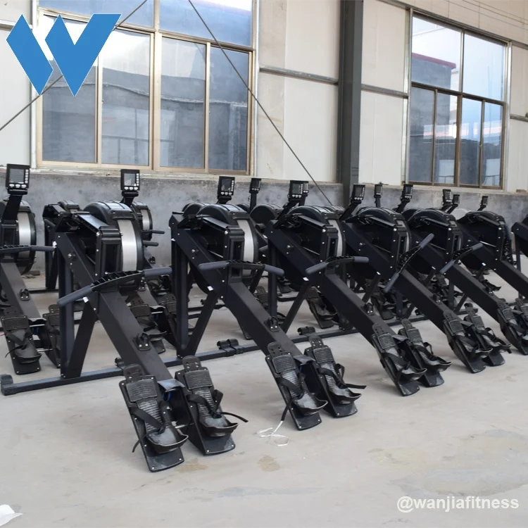 Indoor Equipment Gym Black LCD Display Monitor Heavy Duty Machine Power Rowing Air Rower