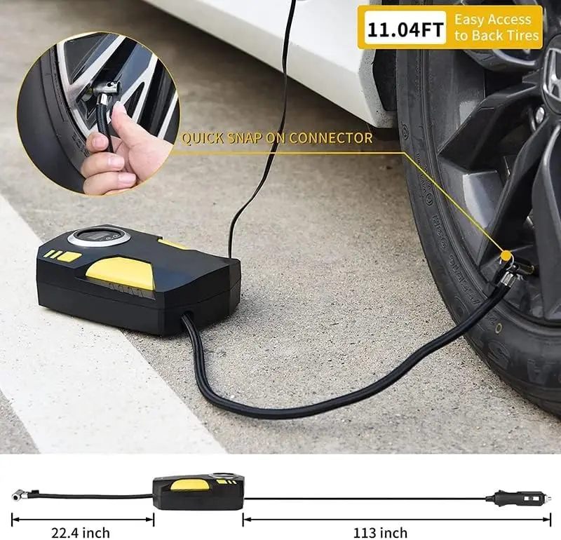 2024 direct sale Portable 12V 80W Car Air Compressor Tire Inflator Smart Digital Display Multifunctional for Car Use
