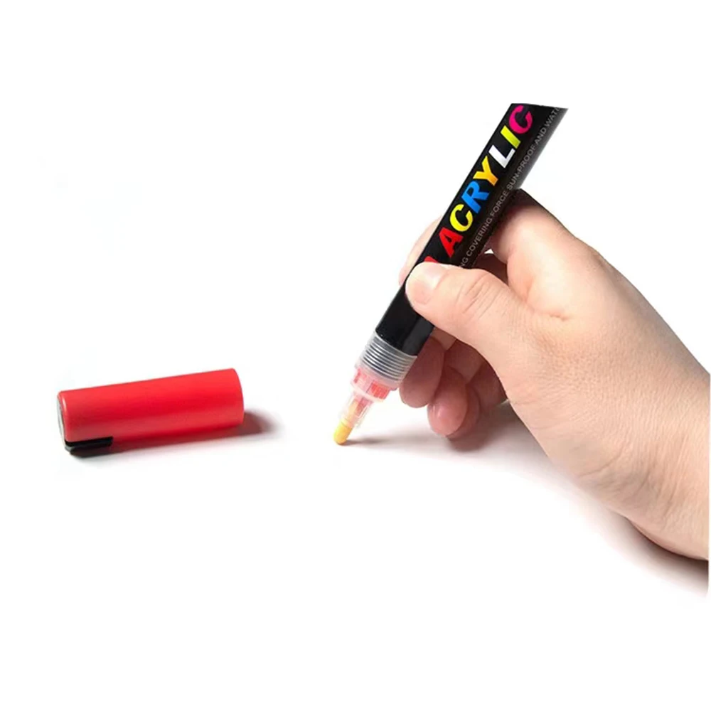 Acrylic Paint Pens,12 Colors Paint Pen Acrylic Paint Markers for Rock Painting Wood Ceramic Fabric Canvas Metal Glass,0.7mm Tip