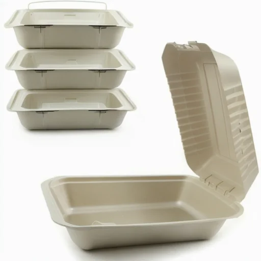 100% Natural Biodegradable Disposable Sugarcane Lunch Box Compostable Clamshell Bagasse Food Container