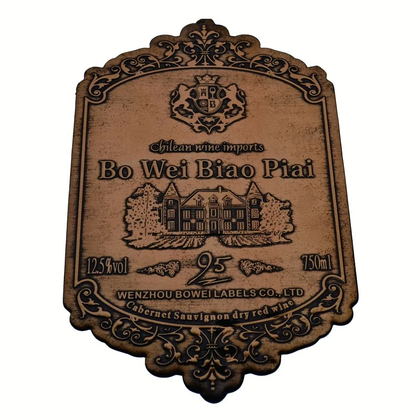 Free Sample Waterproof gold plated Sticker or Die  Printing metal Label sticker