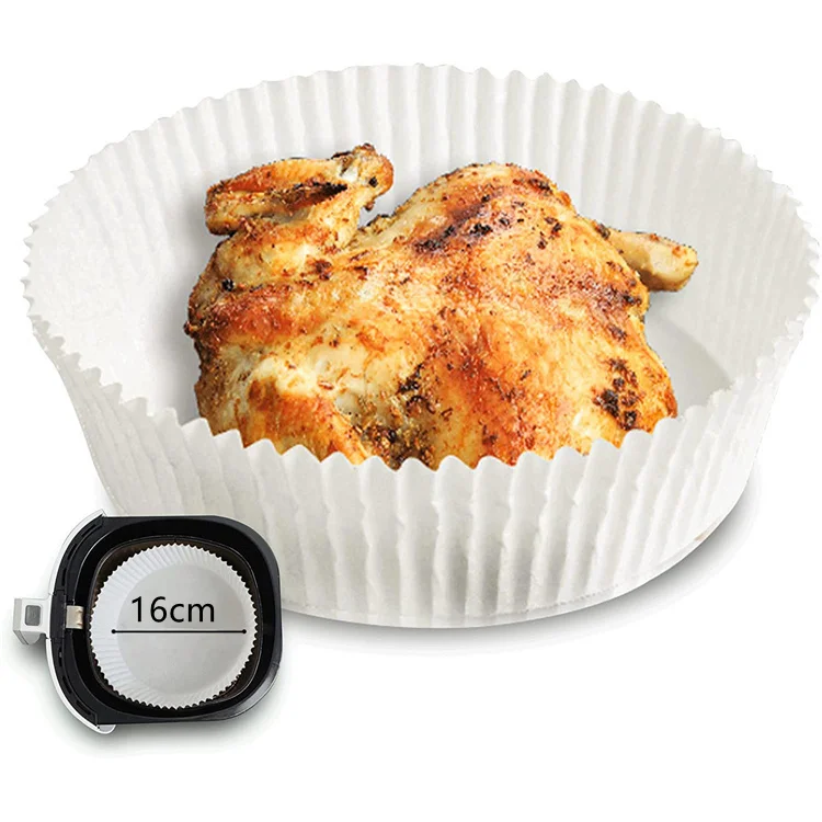 50PCS Air Fryer Parchment Paper Liner 16cm 20cm Non-Stick Disposable Paper Tray Basket Round for Oven Baking Microwave Roasting