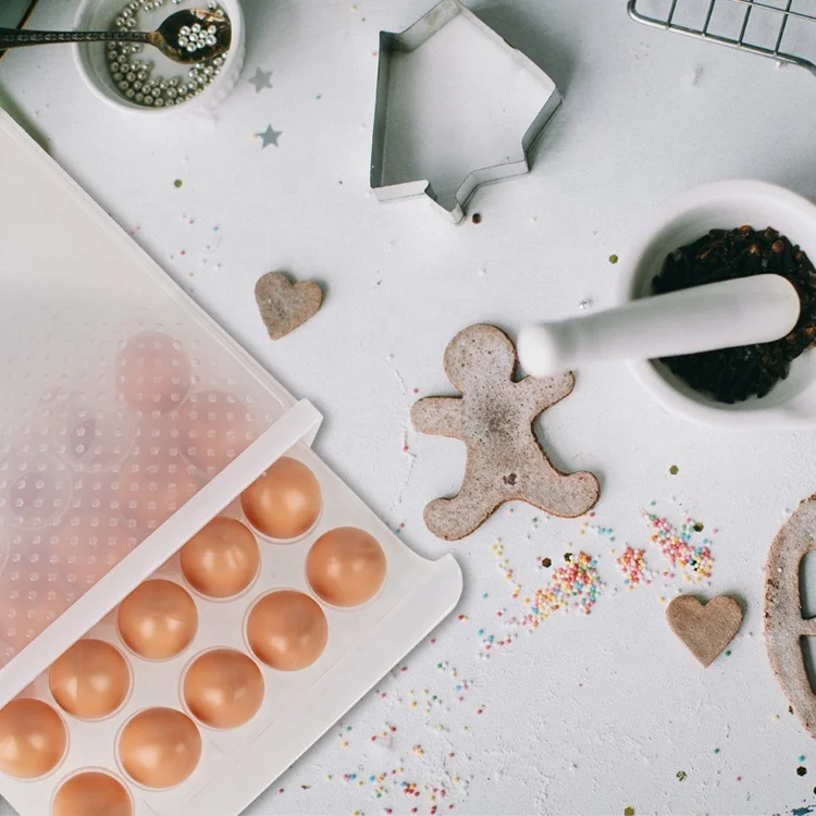 Gloway Plastic 2 Layers Kitchen Egg Drawer 60 Grid Stackable Egg Holder Tray Egg Organizer Storage Container For Refrigerator