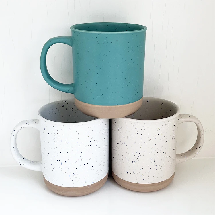 New Creative Design Speckled Personalize Mug Raindrop Glaze Cappuccino Mug with Unglazed Base Eco-Friendly Porcelain Coffee Drin