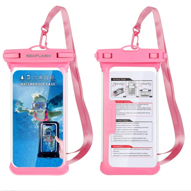 TPU Waterproof Phone Case Cover Touch Screen Pouch Bag With Strap for Phones