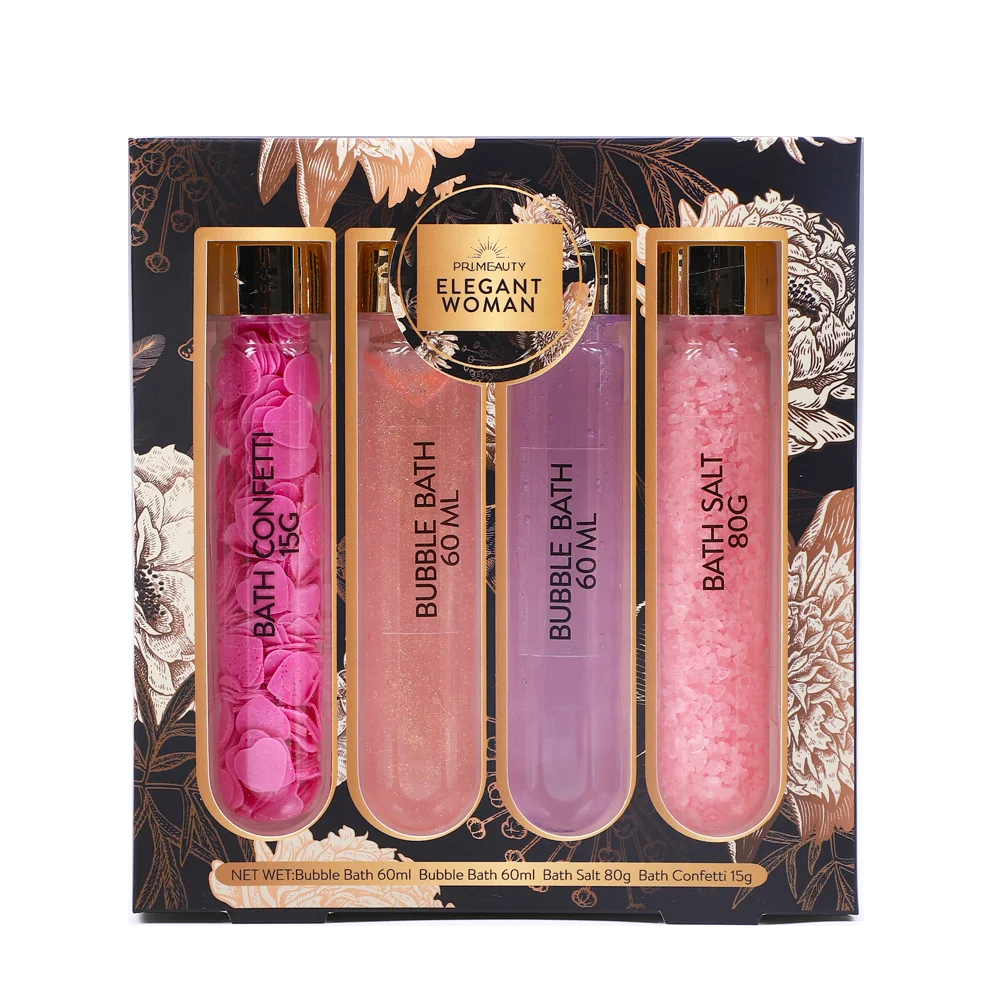 women bath kit ladies relaxing luxury vegan soap paper bath salts shower gel bubble bath body wash gift set
