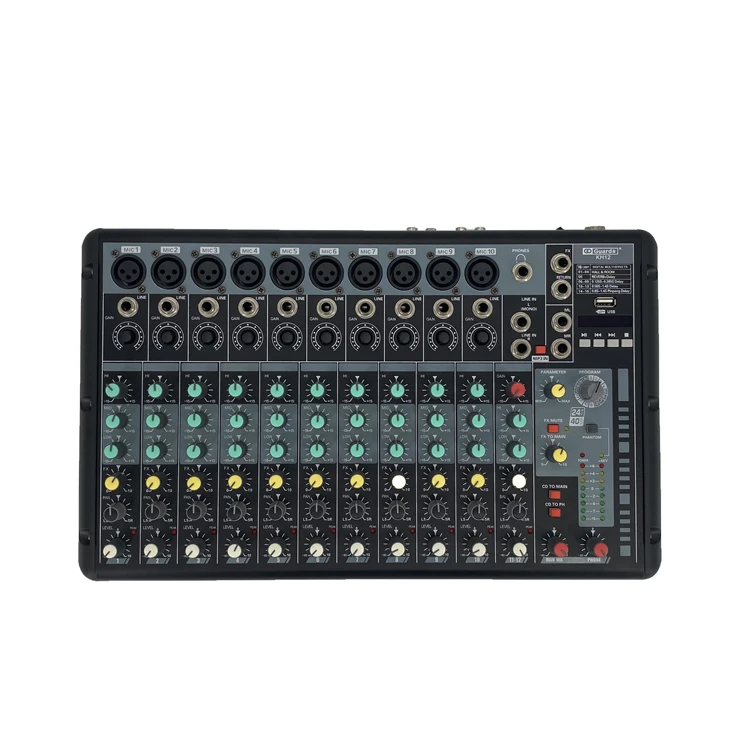12 channel Cheap Price Power dj Mixer for home music karaoke