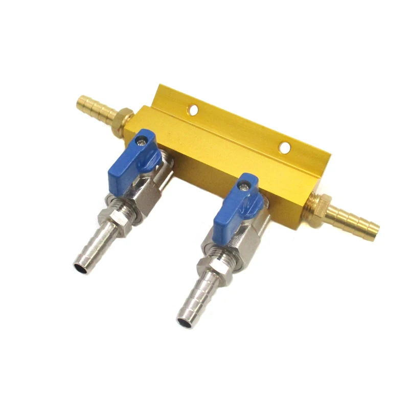 1/4 штуцер, латунный распределительный манифоль для жидкого газа с латунным шаровым клапаном