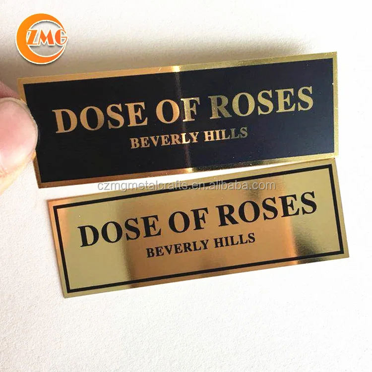 high performance company logo design blank etched engraving metal name tag