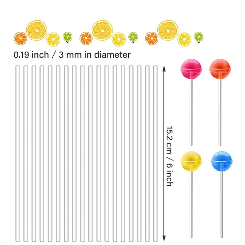 YOUYIZUO Food safe Clear Acrylic Customized Plastic Rod for Lollipop Stick and Cake Topper Plastic Lollipop Stick Making Machine