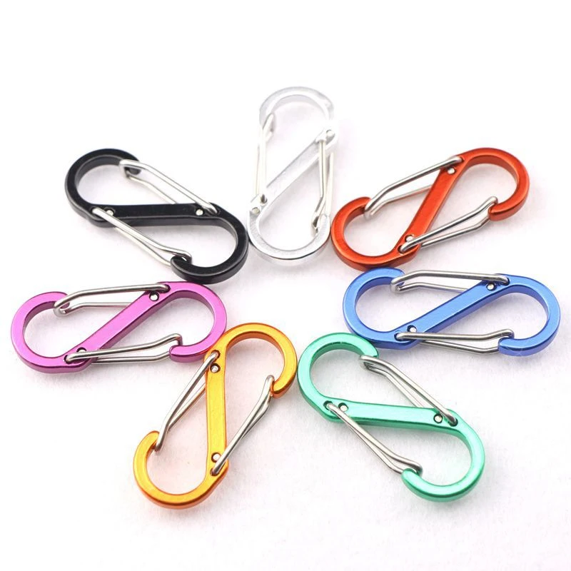 5cm Colorful Stock S Shape Carabiner Hook Mini Aluminum Carabiner Clip S Carabiner
