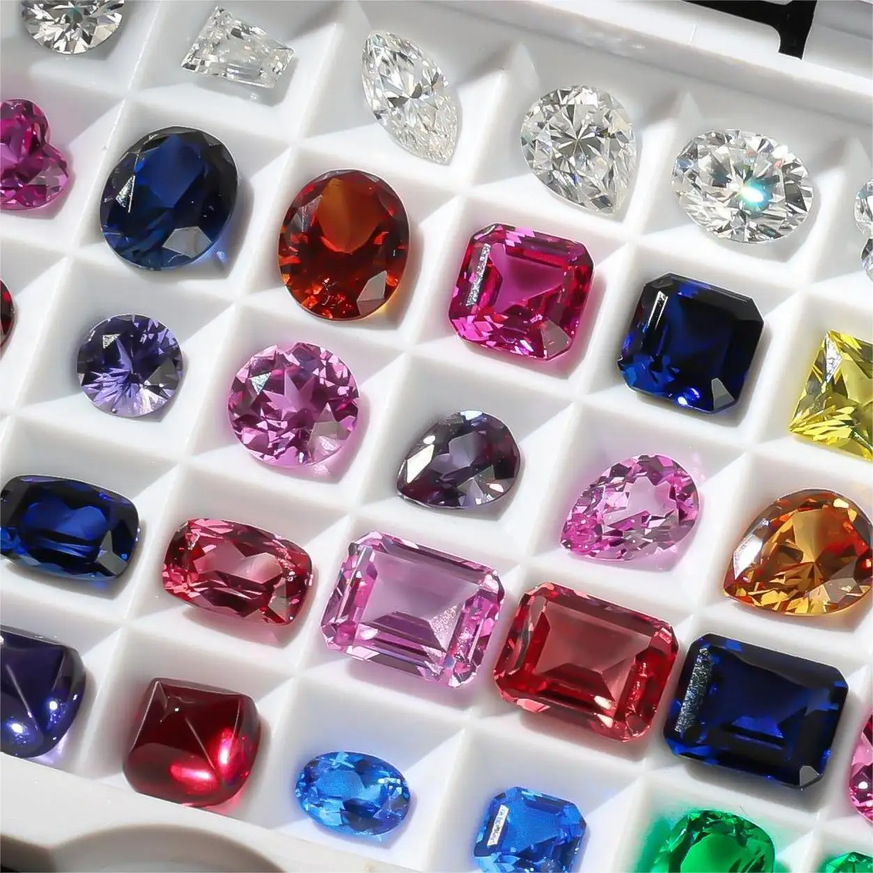 Wholesale Cheap 5A Grade Round Cut Synthetic Corundum 34# Blue Sapphire Stone Lab Grown Loose Gemstones Sapphire 2mm 3mm 4mm