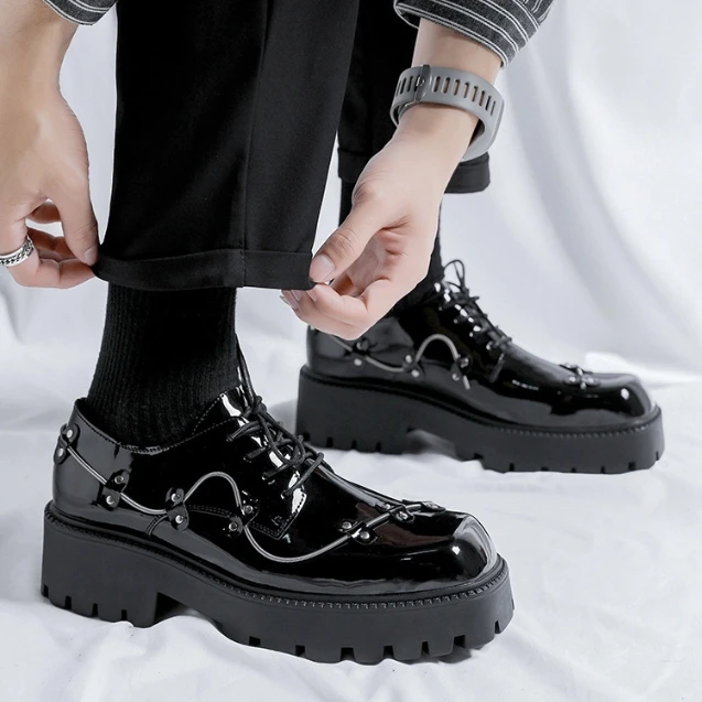 UP-4641r British Style Thick Sole Casual Shoes for Men Classic Formal Business Shoes for Autumn