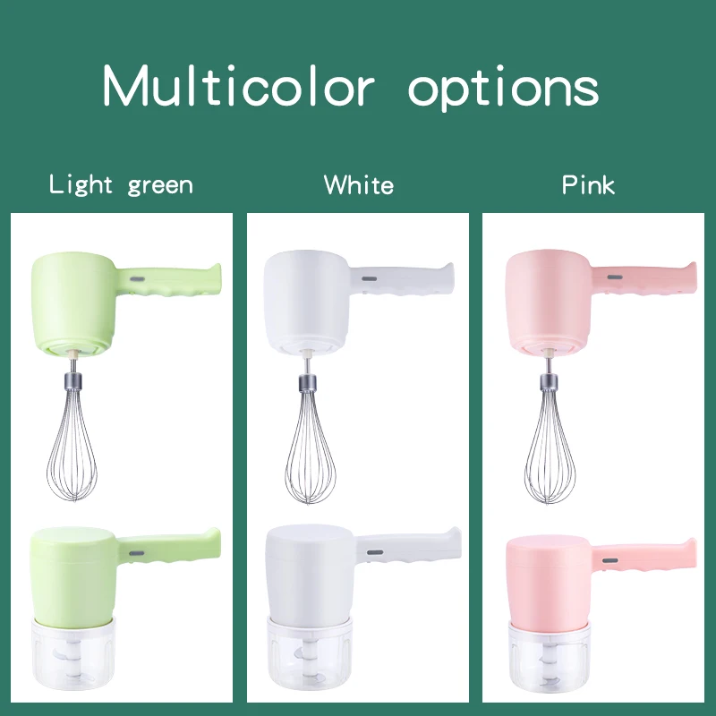 kitchen 2 in 1stainless steel multifunction electric USB charging mini food chopper cake mixer butter dough egg whisk ware