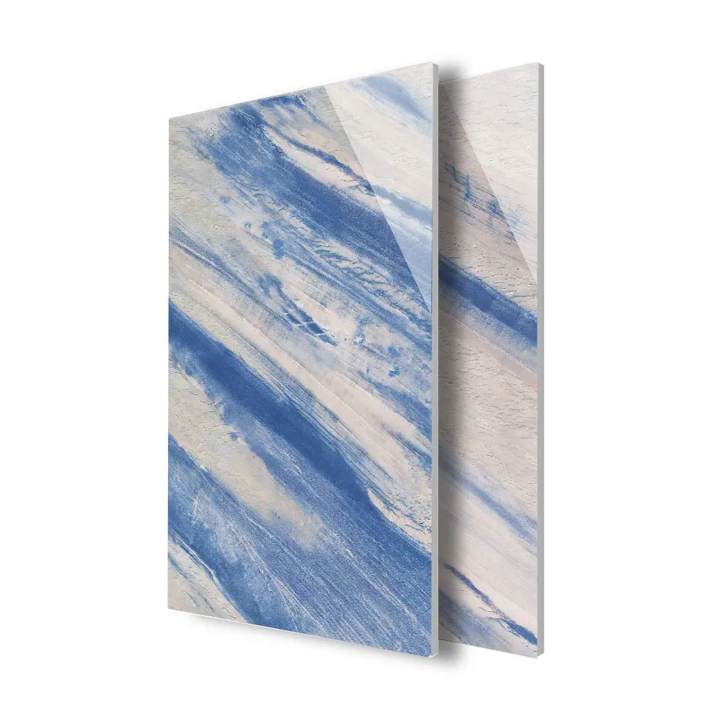 Marble Design Special Blue Color Polished Glazed Full Body Glossy Porcelain 600x1200 Wall and Floor Tiles